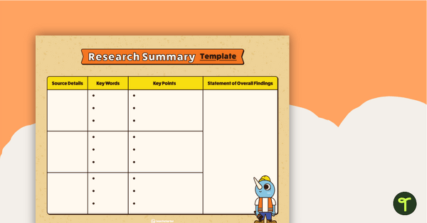 Go to Research Summary Template teaching resource