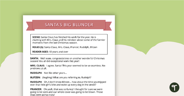 Readers' Theater Script - Santa's Big Blunder teaching resource