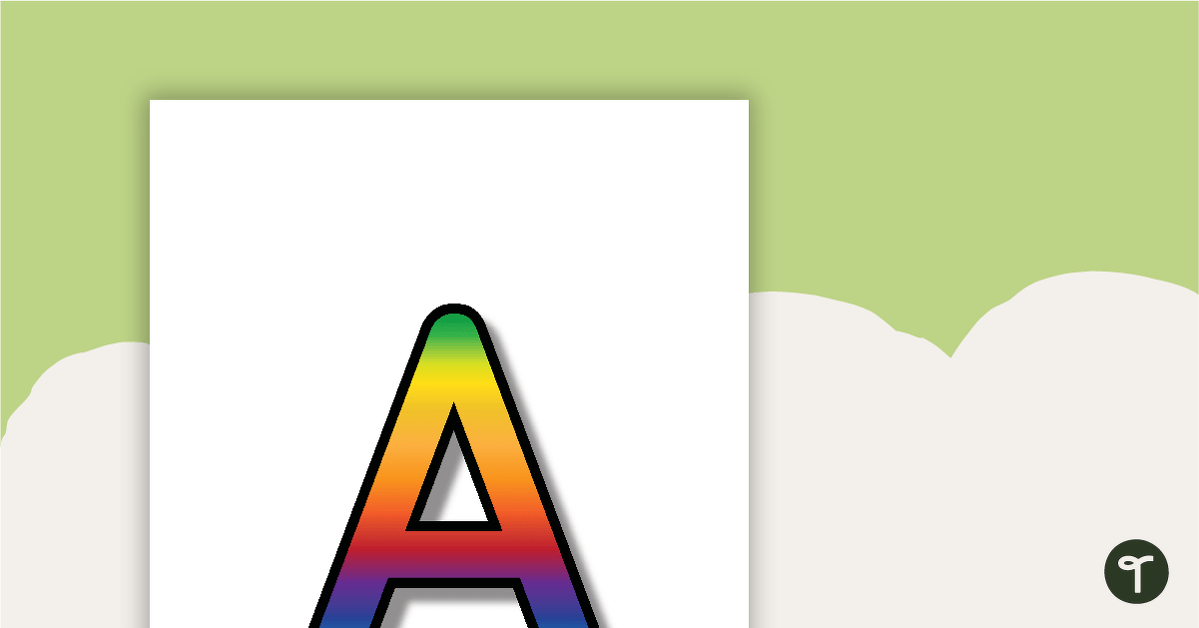 Rainbow - Letter, Number, and Punctuation Set teaching resource