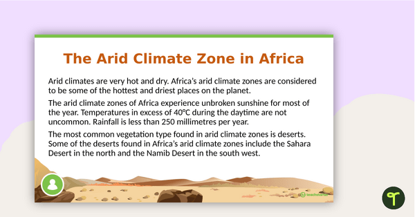 The Natural Environment of Africa PowerPoint teaching resource
