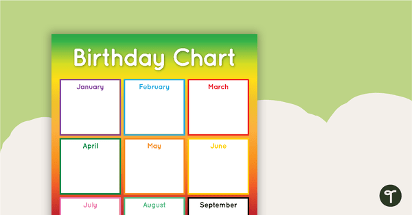 Rainbow - Happy Birthday Chart teaching resource