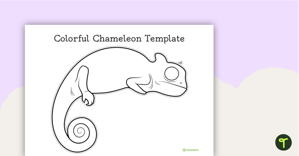 Preview image for Colorful Chameleon Template - teaching resource