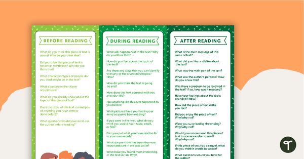 预览我age for Before, During, and After Reading Nonfiction – Question Prompts - teaching resource