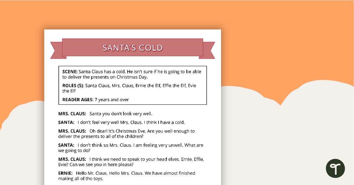 Readers' Theater Script - Santa's Cold teaching resource