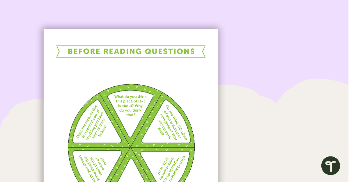 Before, During and After Reading Non-Fiction Questions - Wheel teaching resource