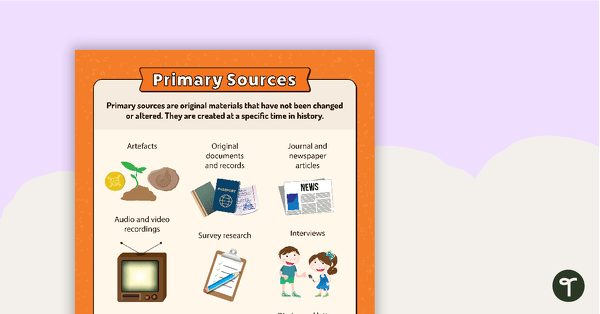 Preview image for Primary Sources Poster (Alternate Version) - teaching resource