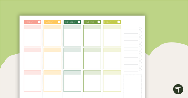 Preview image for Blush Blooms Printable Teacher Planner - Weekly Overview - teaching resource