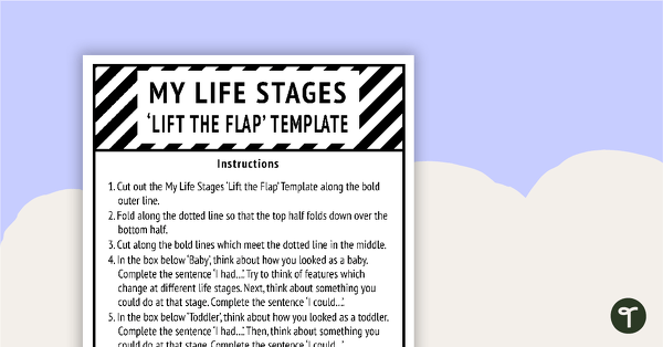 My Life Stages 'Lift the Flap' Template teaching resource