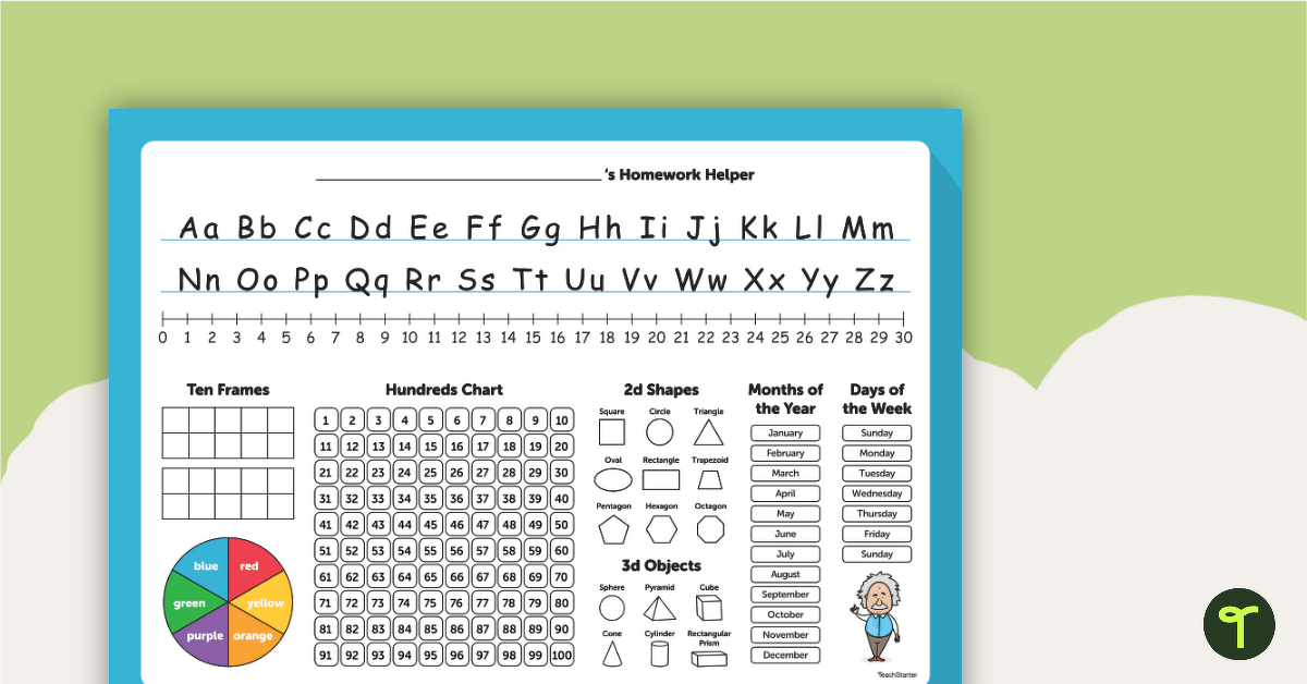 Literacy and Numeracy Visual Aid Mat – Low Colour teaching resource