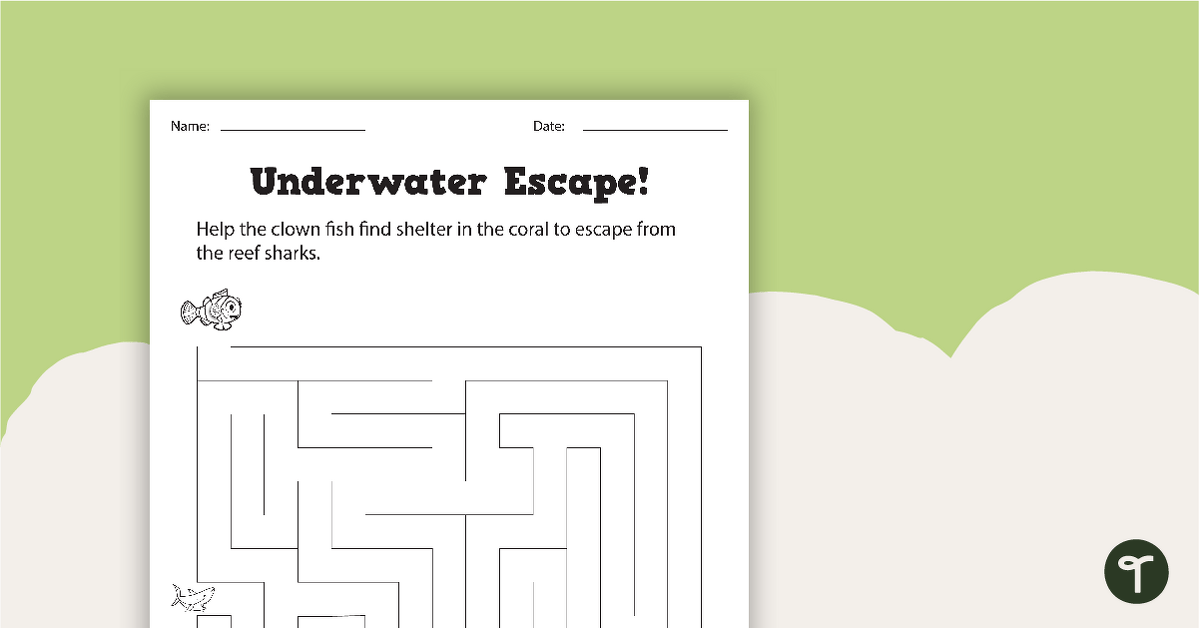 Underwater Escape! - Maze teaching resource