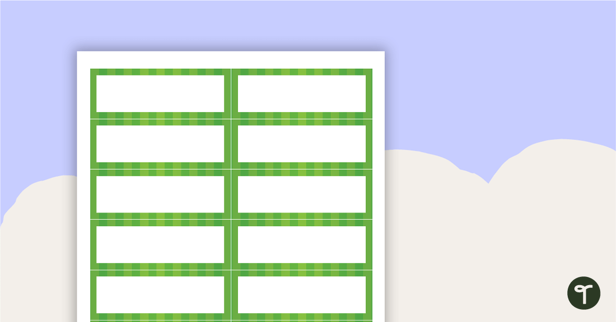 Desk Name Tags – Green Stripes teaching resource
