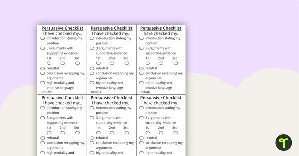 Image of Persuasive Writing Checklist