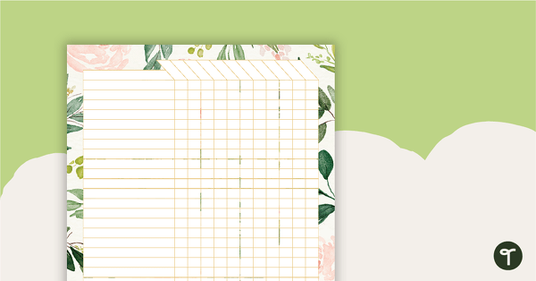 Blush Blooms Printable Teacher Planner - Assessment Tracker