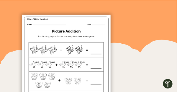 Go to Picture Addition Worksheet teaching resource