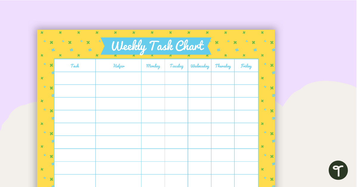 Mathematics Pattern - Weekly Task Chart teaching resource