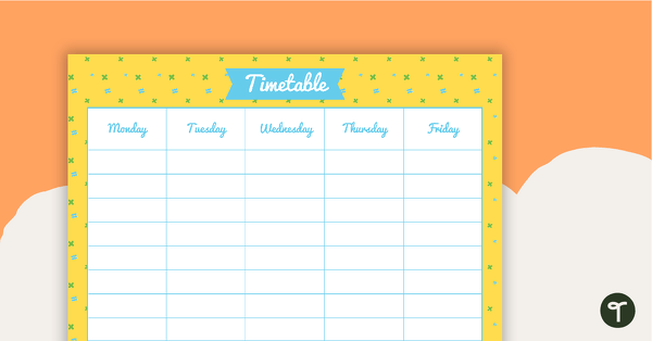 Mathematics Pattern - Weekly Timetable teaching resource