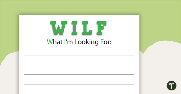 WALT, WILF, TIB, WINK, WAGOLL, and TILT Posters teaching resource