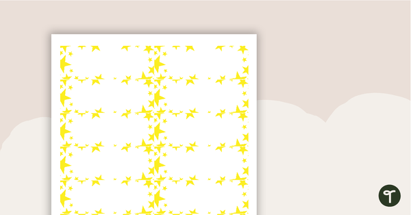 Desk Name Tags - Yellow Stars teaching resource