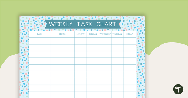Go to Pastel Dots - Weekly Task Chart teaching resource