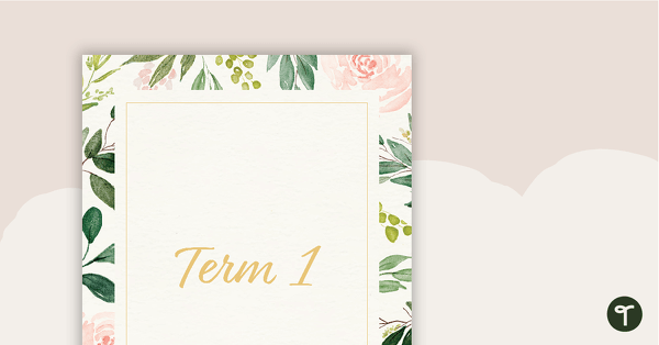 Go to Blush Blooms Printable Teacher Planner - Term Dividers teaching resource