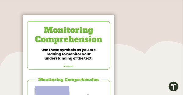 Image of Monitoring Comprehension Symbols Display Posters