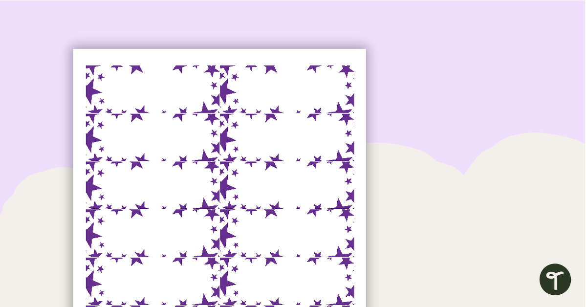 Desk Name Tags - Purple Stars teaching resource