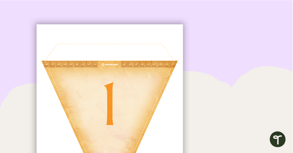 Ancient Rome - Letters and Number Pennant Banner teaching resource