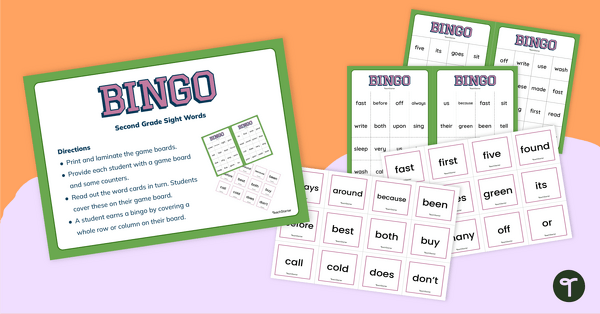 Go to Dolch Second Grade Sight Word Bingo teaching resource