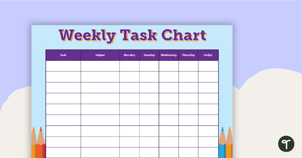 Go to Pencils - Weekly Task Chart teaching resource