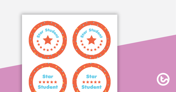 Go to Shapes Pattern - Star Student Badges teaching resource