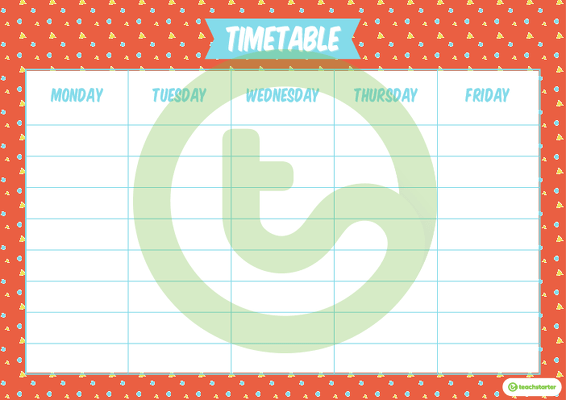Shapes Pattern - Weekly Timetable teaching resource