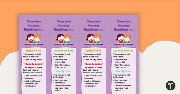 Go to Question-Answer Relationship (QAR) Bookmarks teaching resource