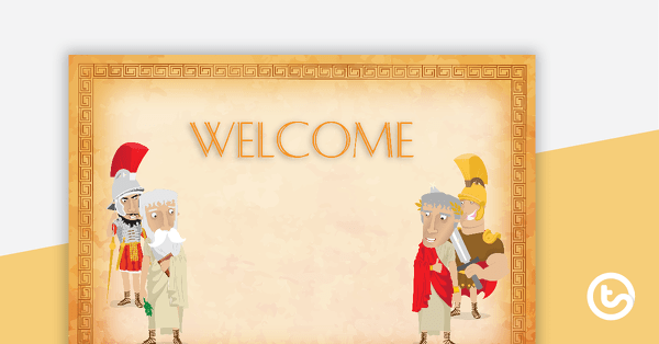 Ancient Rome - Welcome Sign and Name Tags teaching resource