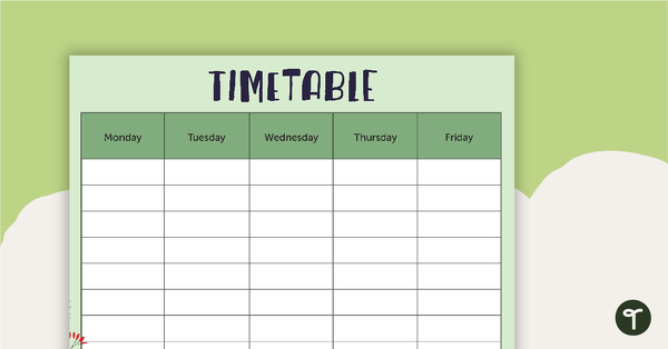 Woodland Tales - Weekly Timetable teaching resource