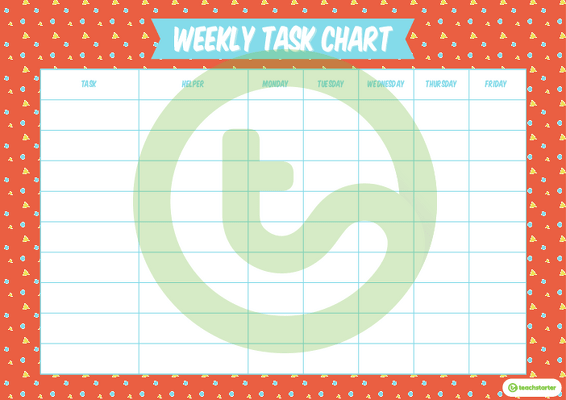 Shapes Pattern - Weekly Task Chart teaching resource