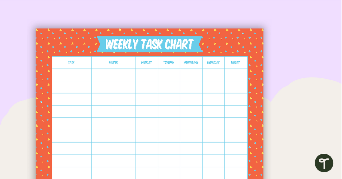 Shapes Pattern - Weekly Task Chart teaching resource