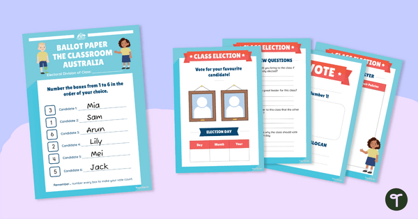 Class Election Templates teaching resource