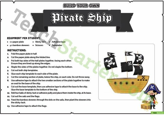 Pirate Ship - Model Building Activity teaching resource