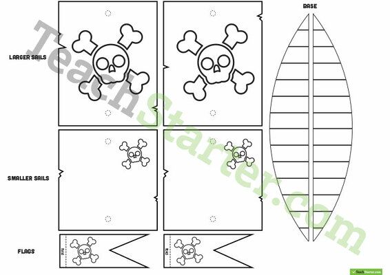 Pirate Ship - Model Building Activity teaching resource