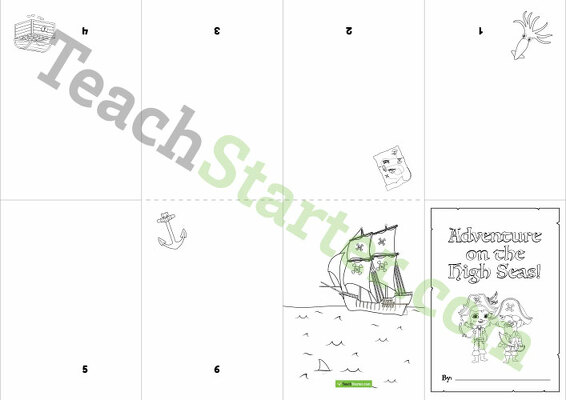 Pirate Themed Mini Story Book Template teaching resource