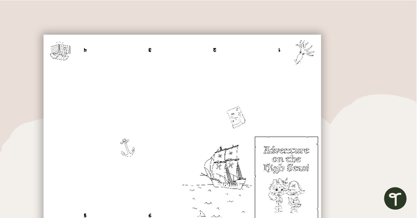 Pirate Themed Mini Story Book Template teaching resource