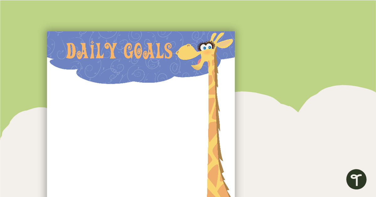 Giraffes - Daily Goals teaching resource