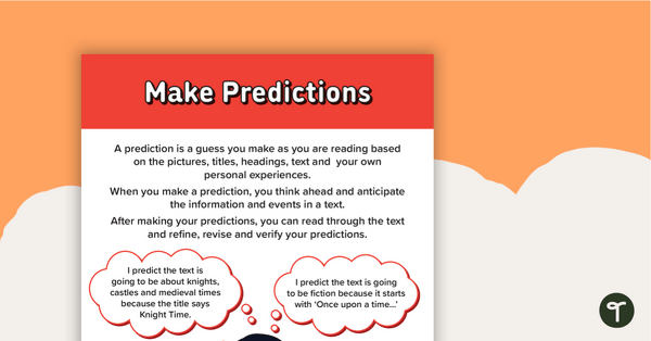 Preview image for Make Predictions Poster - teaching resource