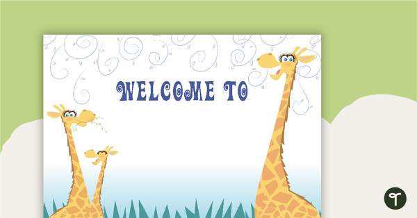 Go to Giraffes - Welcome Sign and Name Tags teaching resource