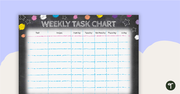 Funky Chalkboard - Weekly Task Chart teaching resource
