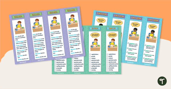 Grammar Bookmarks – Lower Grades teaching resource