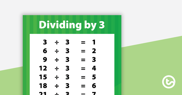 Preview image for Division Facts Poster - Dividing by 3 - teaching resource
