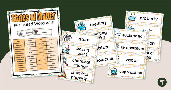 Go to States of Matter Word Wall Vocabulary teaching resource