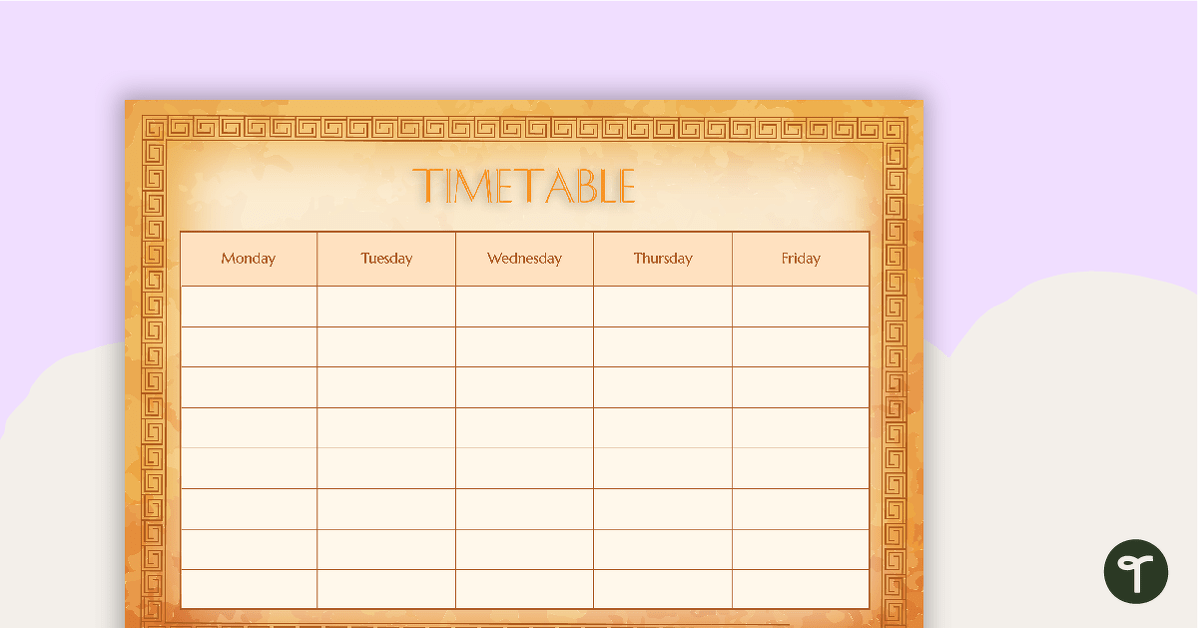Ancient Rome - Weekly Timetable teaching resource