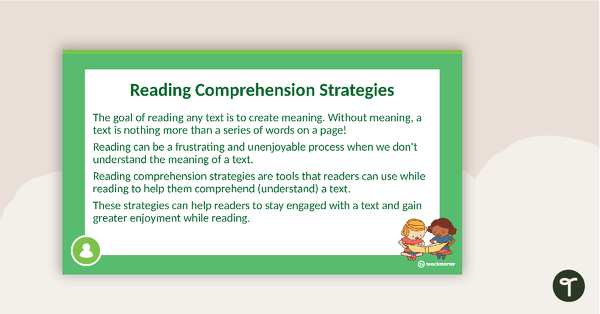 Reading Comprehension Strategies PowerPoint - Monitoring teaching resource